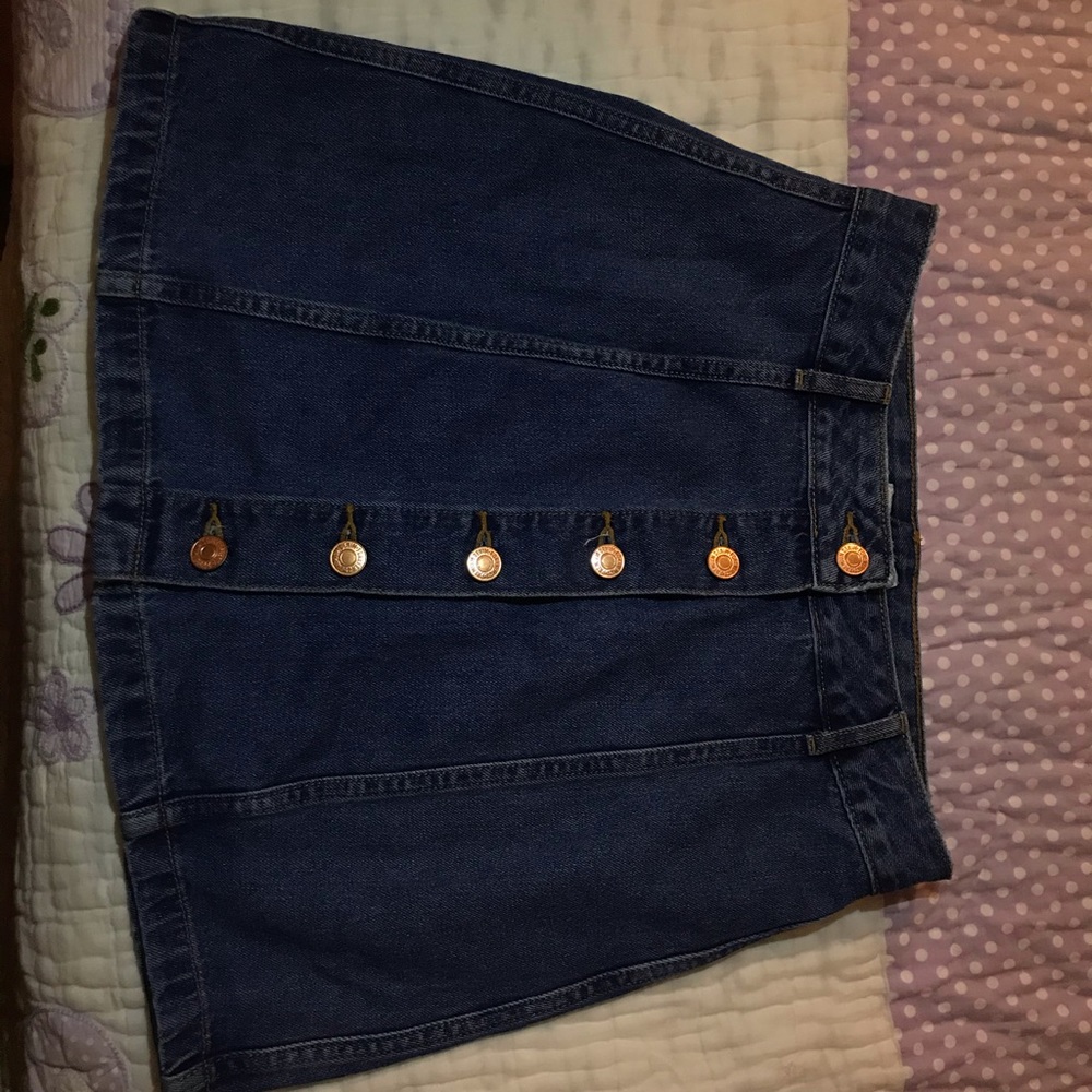 Blue Buckle Denim Jean Skirt
